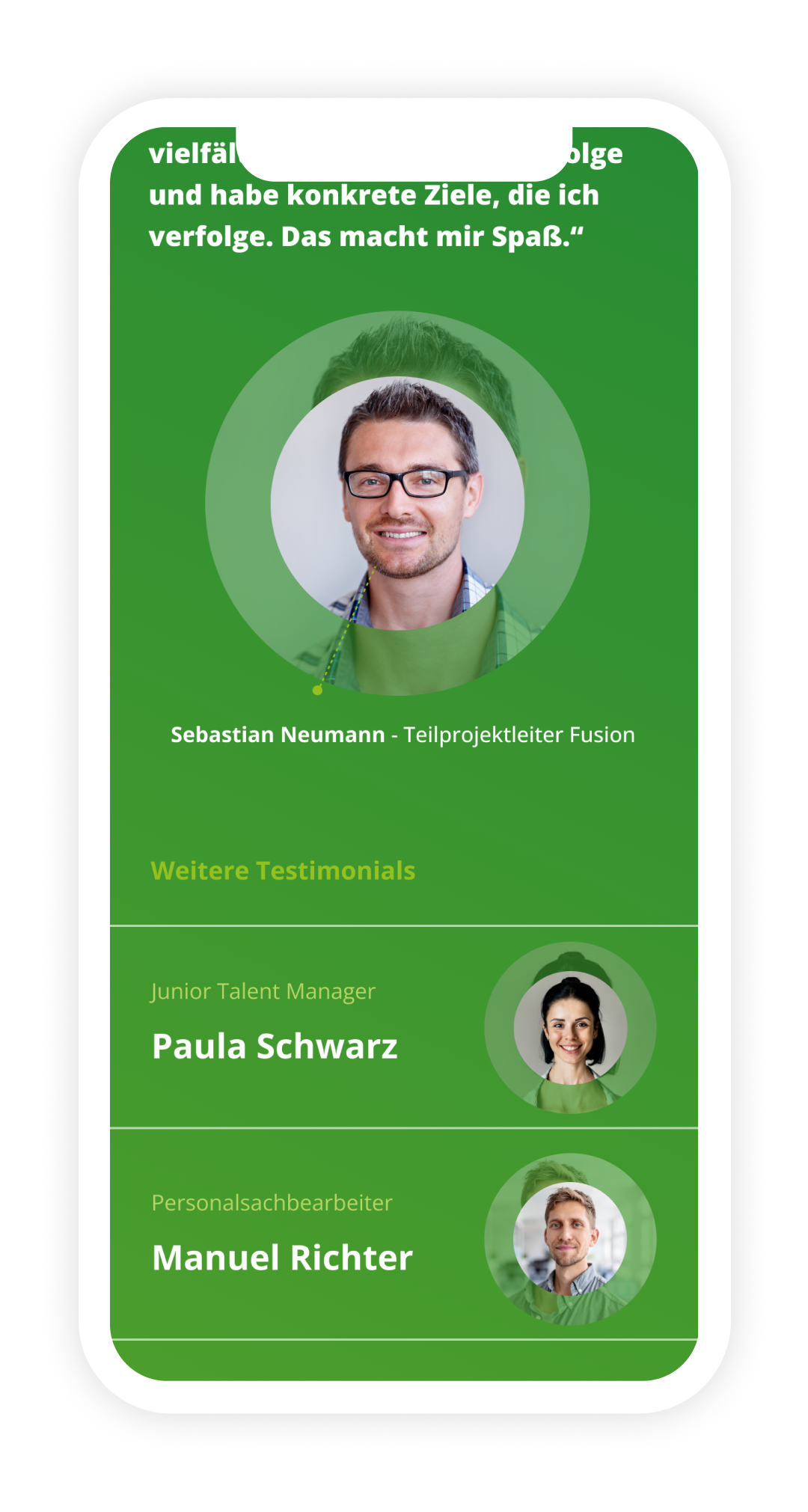 Mobile -  testimonials